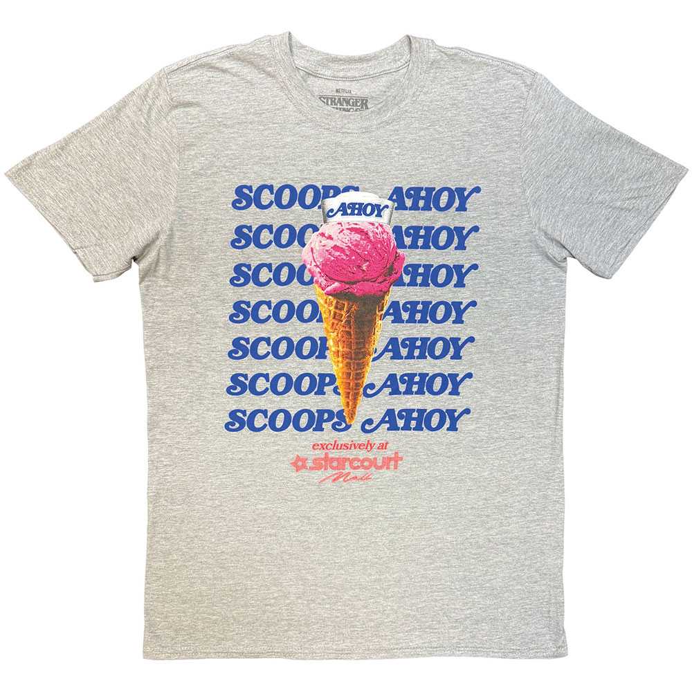 Stranger things - Scoop Ahoy Ice Cream Herren TShirt - Grau